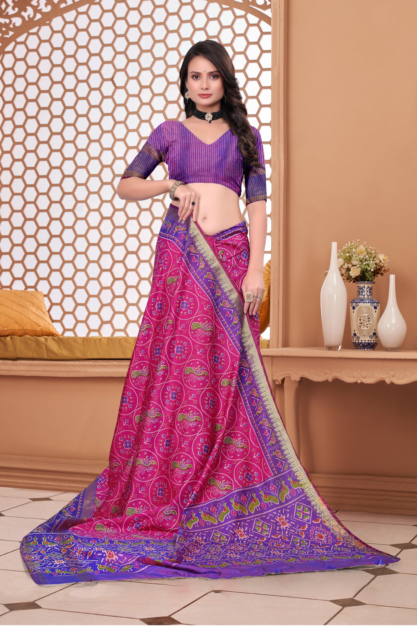 Printed Surti Patola Saree