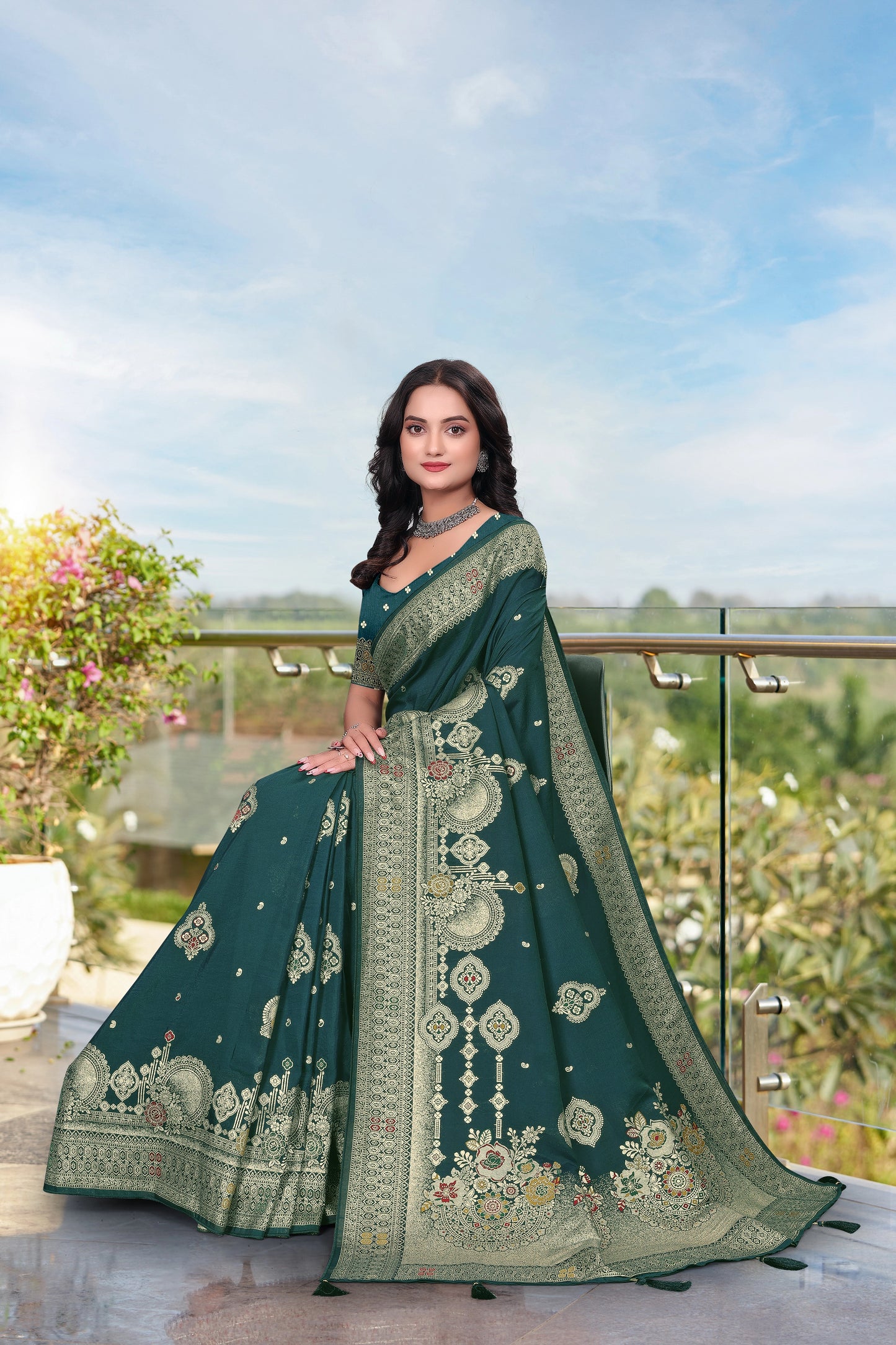 Maslin Designer Silk Saree