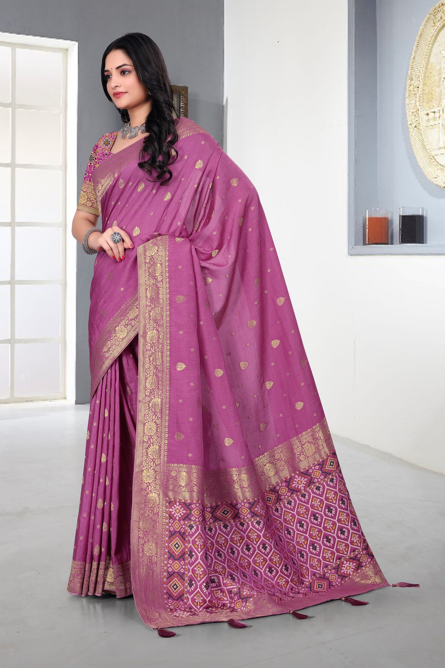 Nylon Saree Patola Style