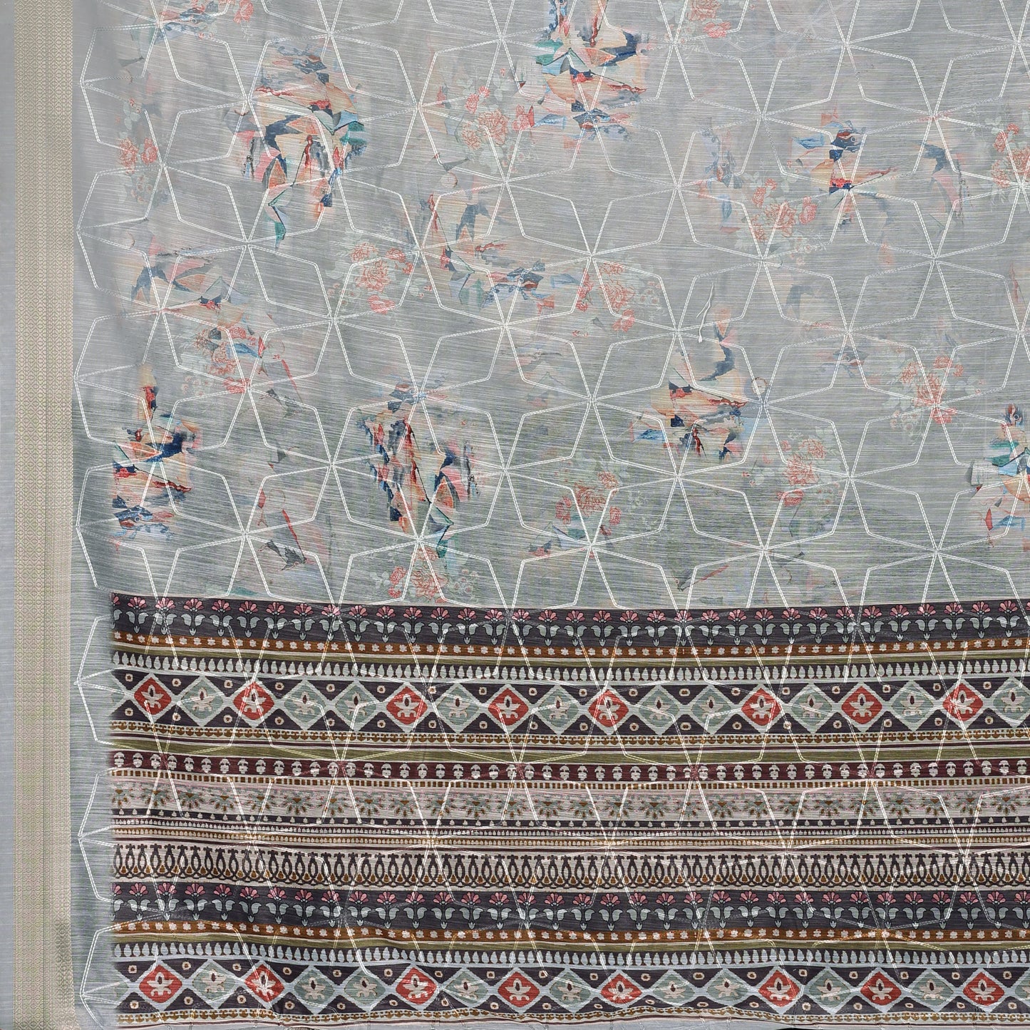 Cotton With Embroidery Work Saree