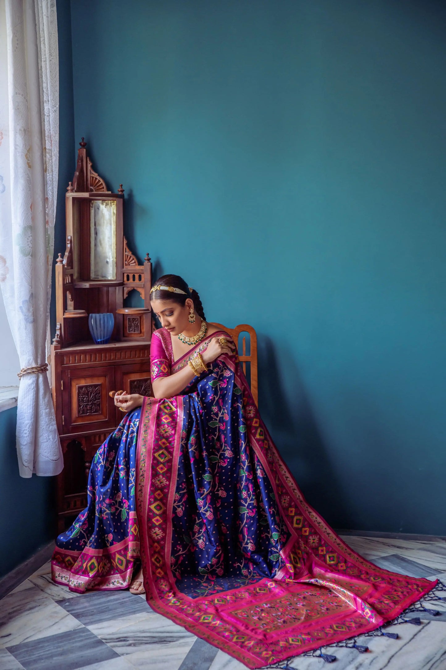 Banarasi Soft Silk Paithani Patola Saree