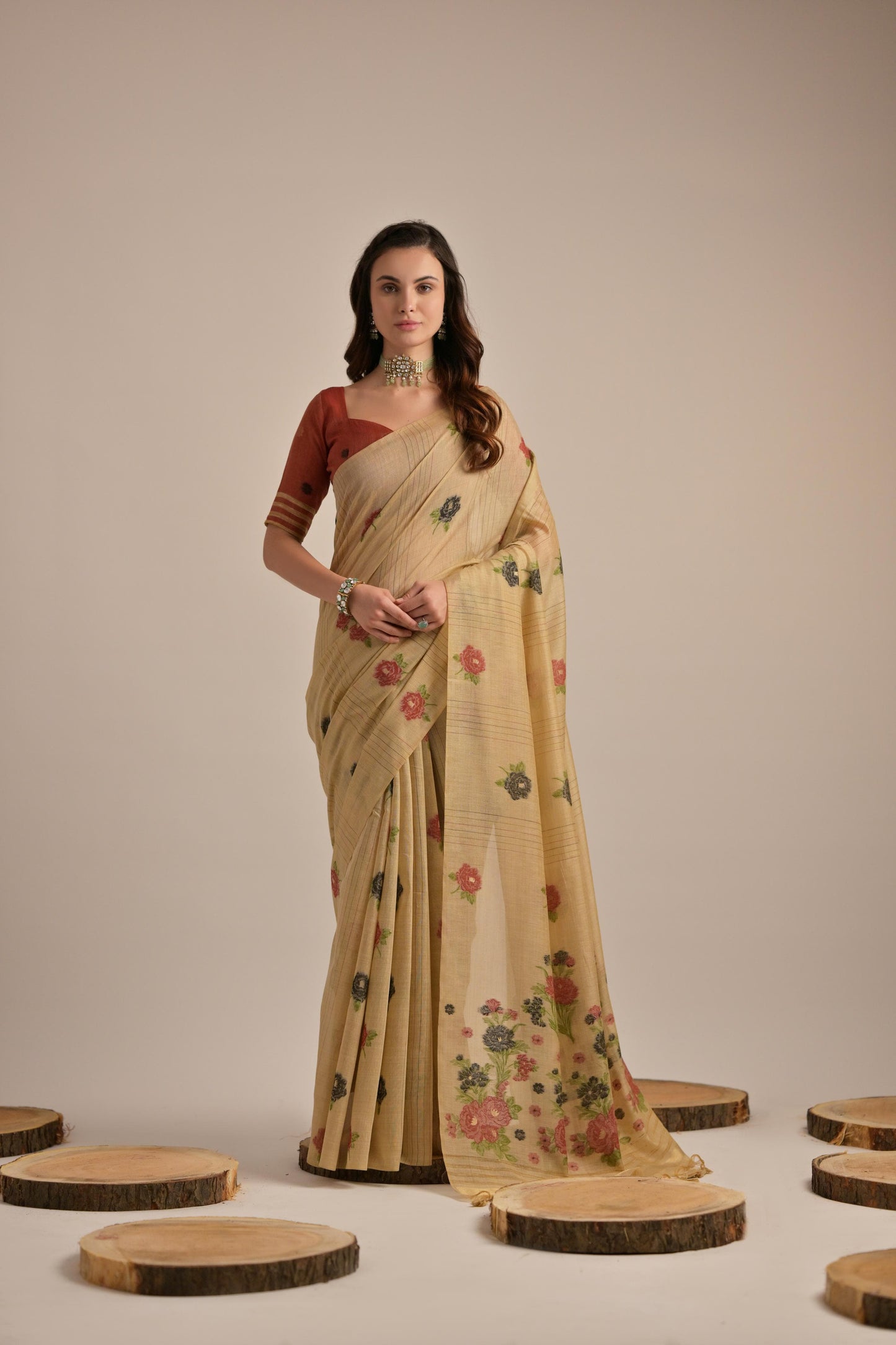 Premium soft Muga Cotton Saree