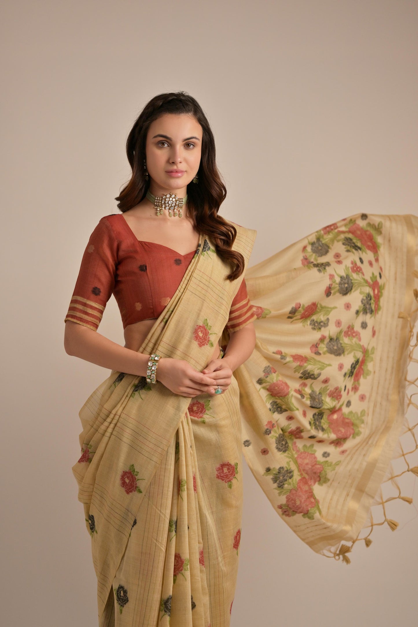 Premium soft Muga Cotton Saree