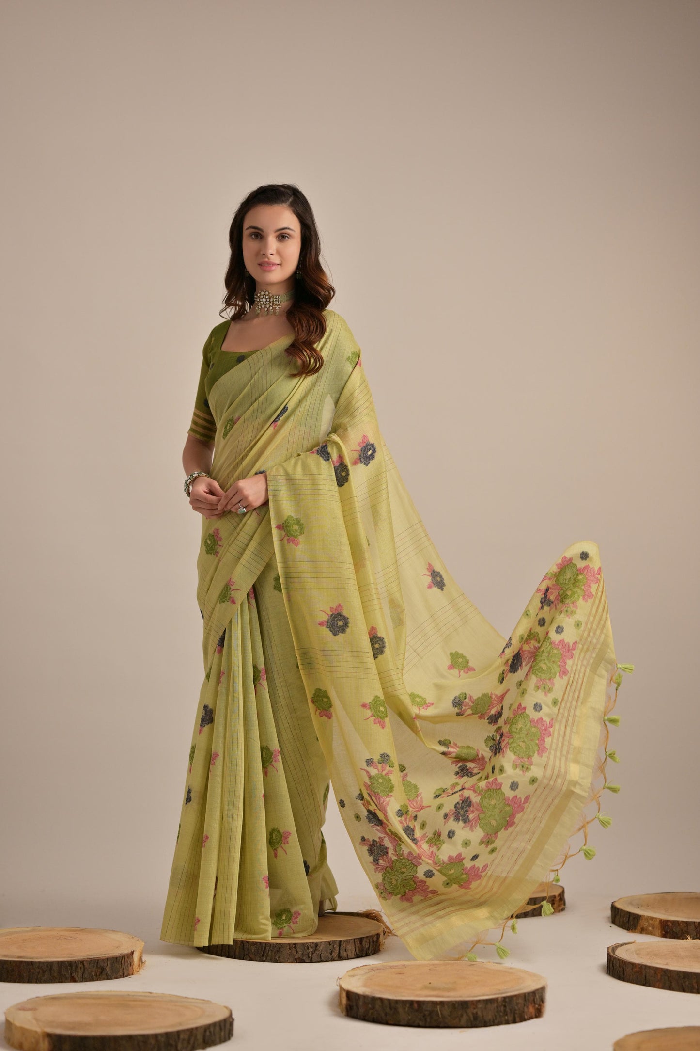 Premium soft Muga Cotton Saree