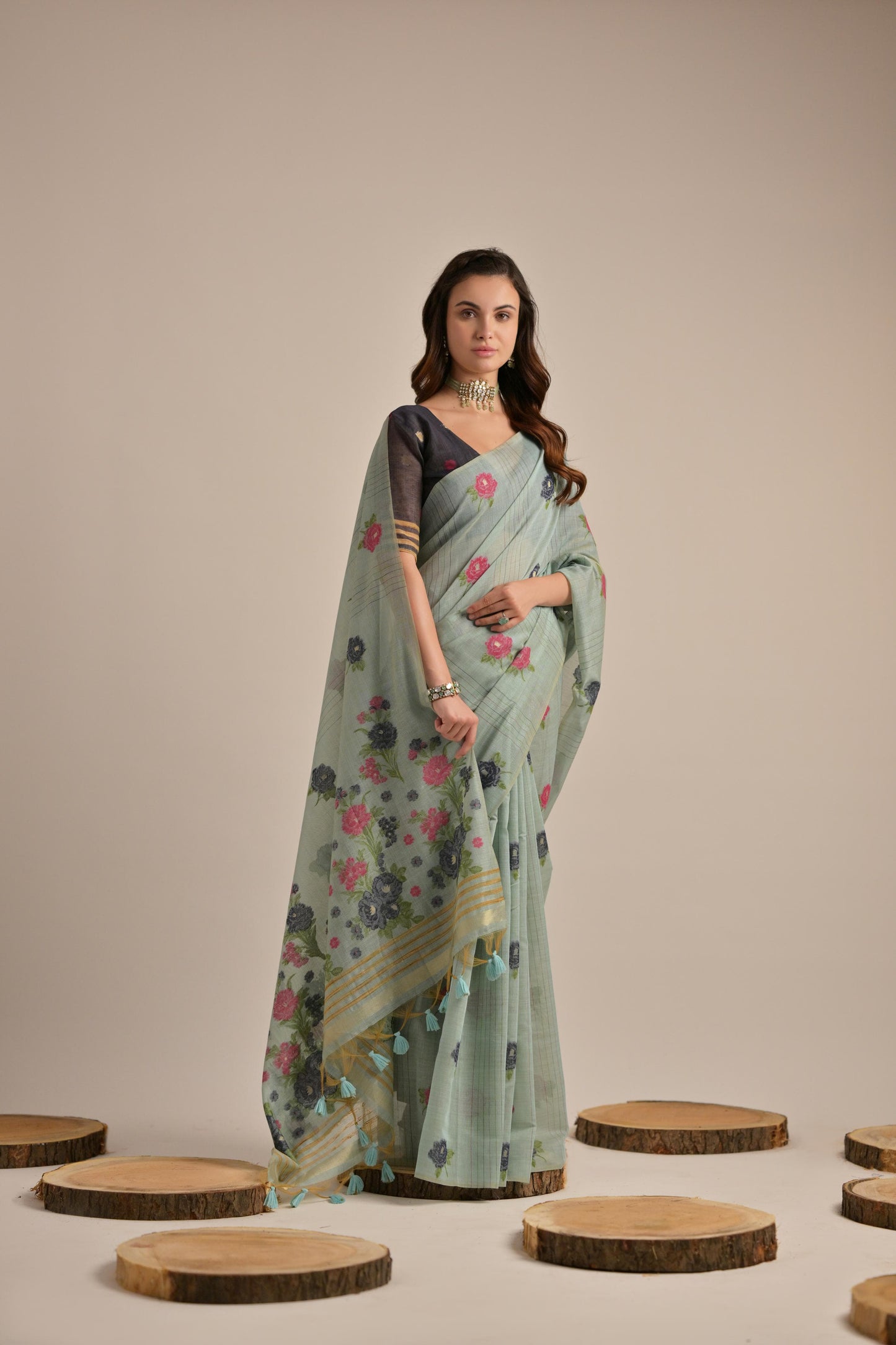 Premium soft Muga Cotton Saree