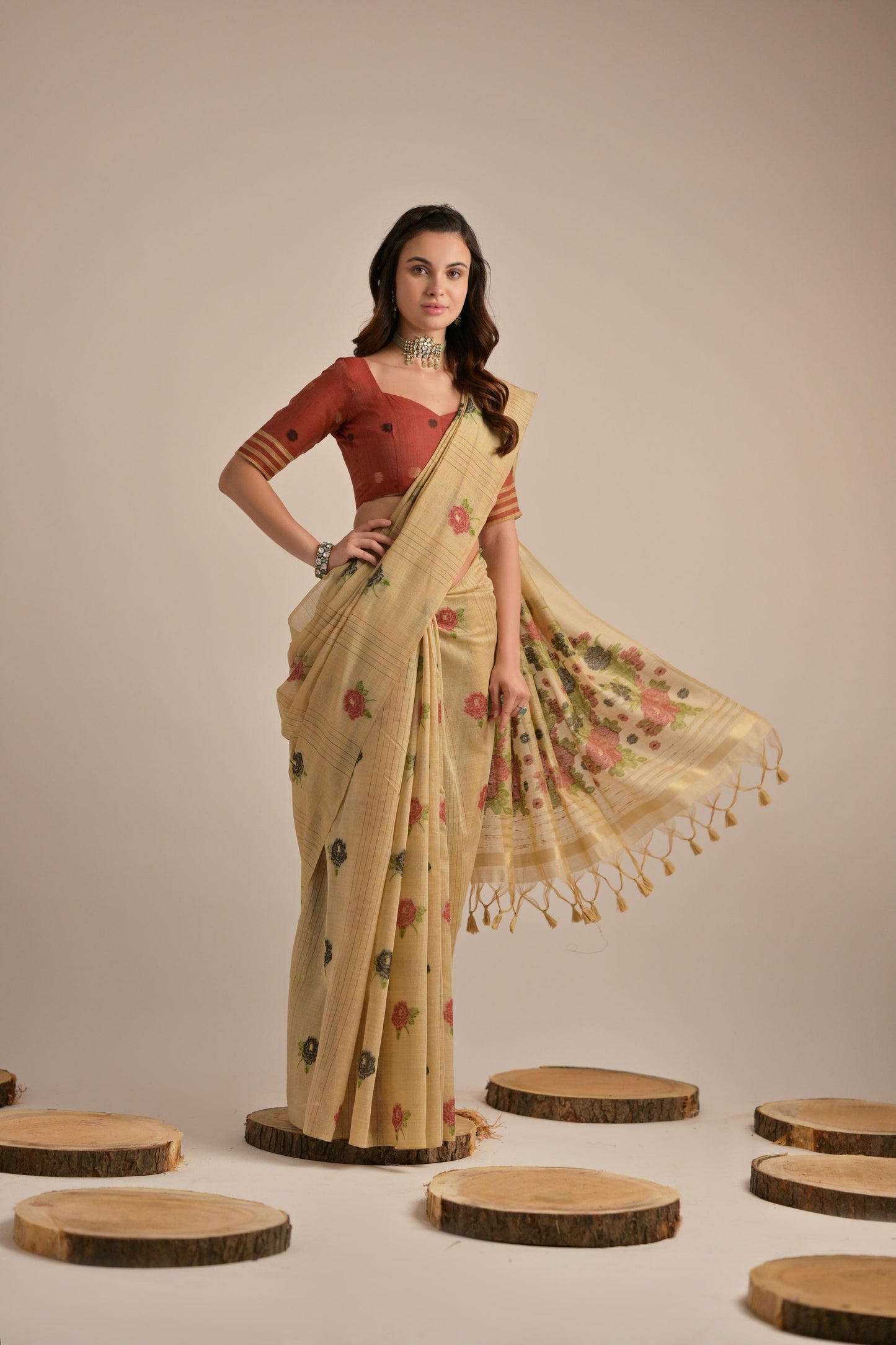 Premium soft Muga Cotton Saree