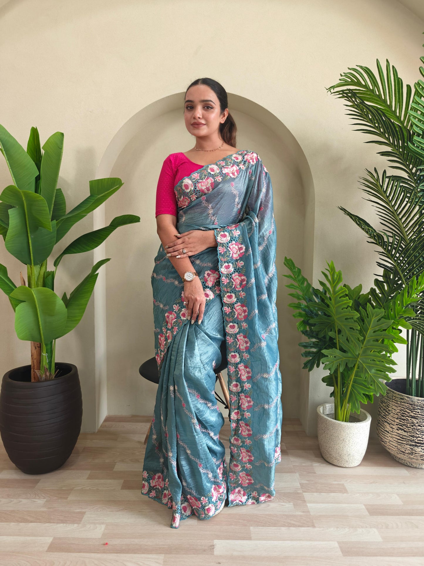 Pure Crush Silk Saree