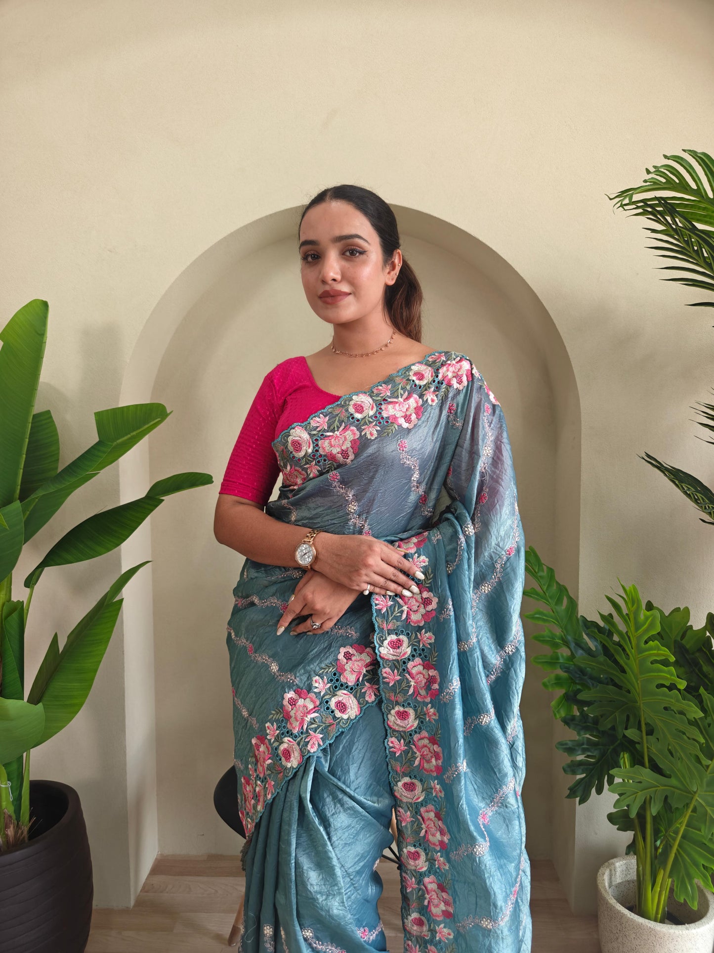 Pure Crush Silk Saree