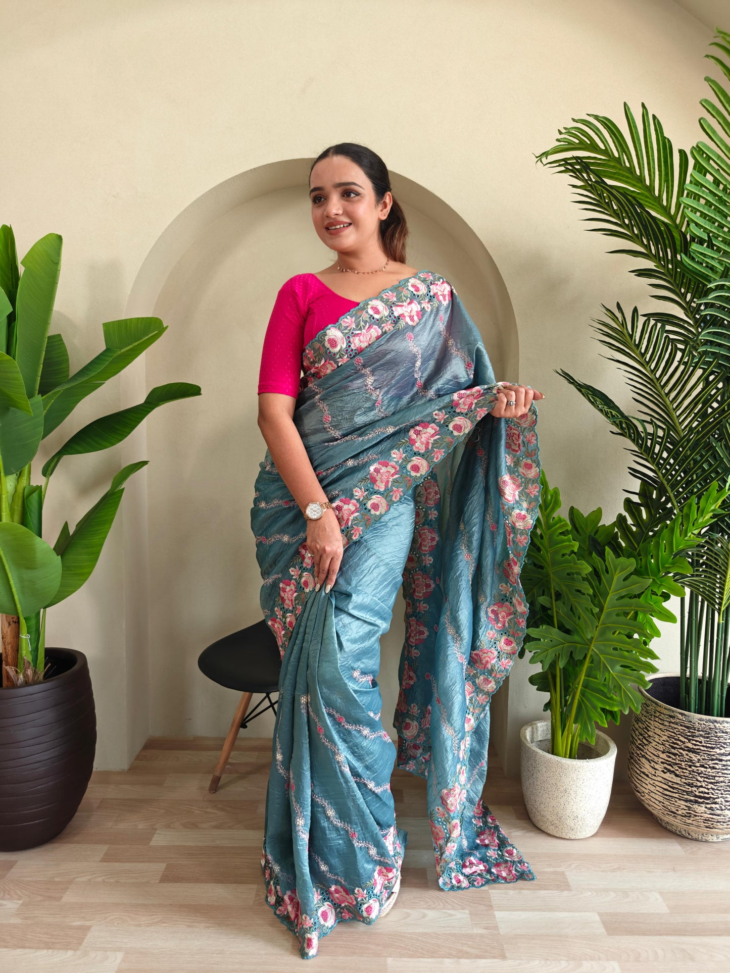 Pure Crush Silk Saree