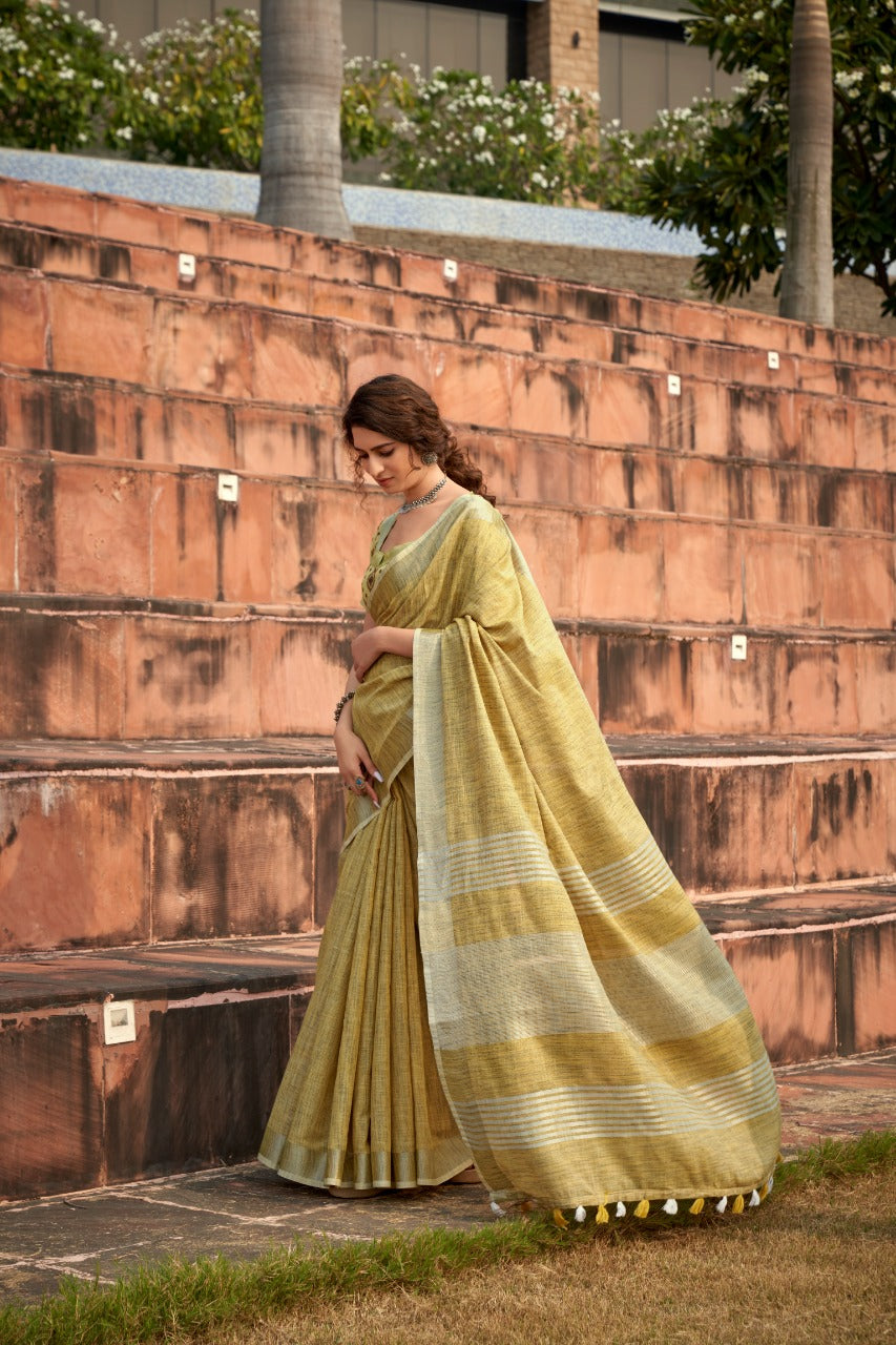 Abhipuri Linen Silk Saree