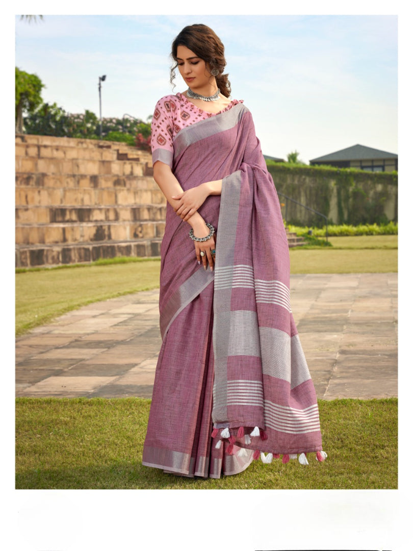 Abhipuri Linen Silk Saree
