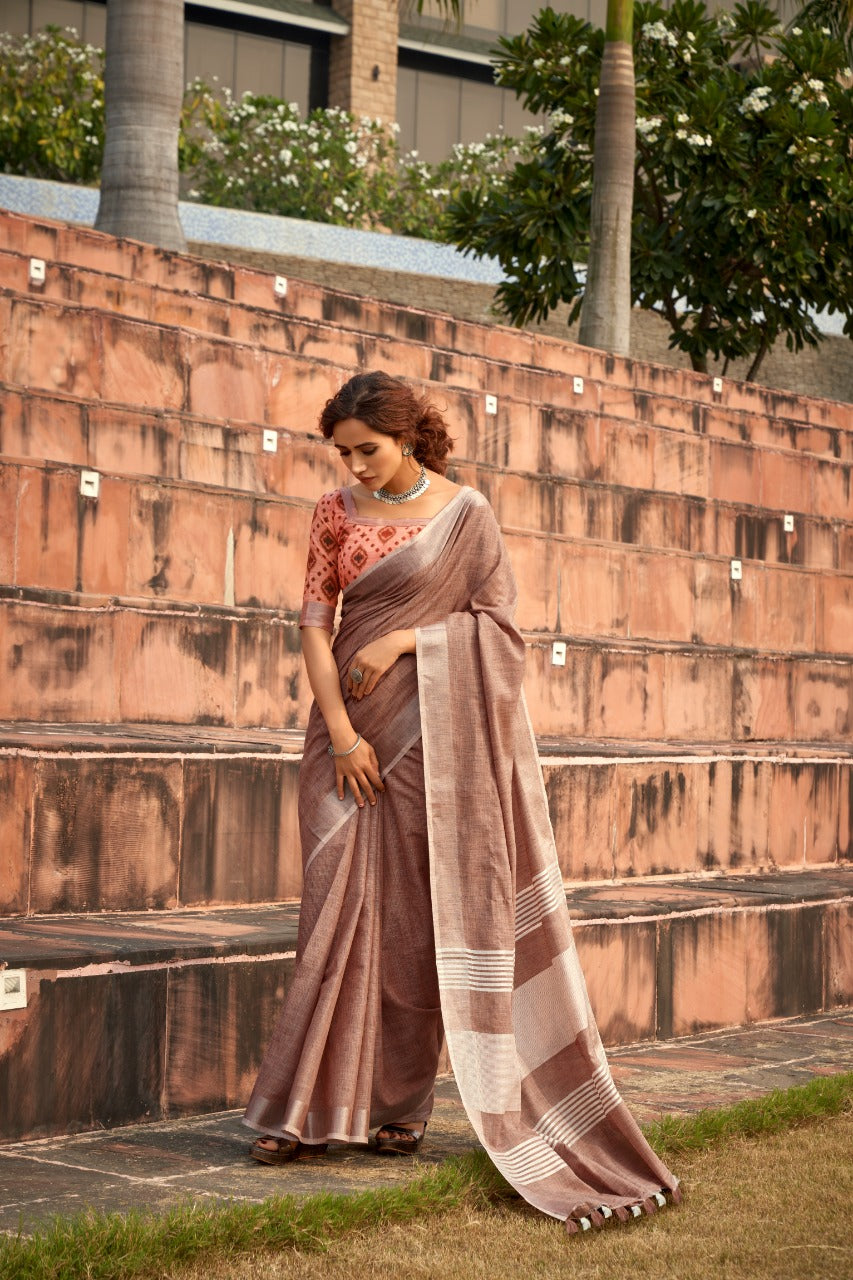 Abhipuri Linen Silk Saree