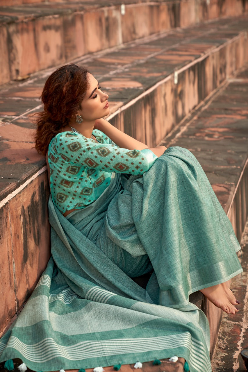 Abhipuri Linen Silk Saree