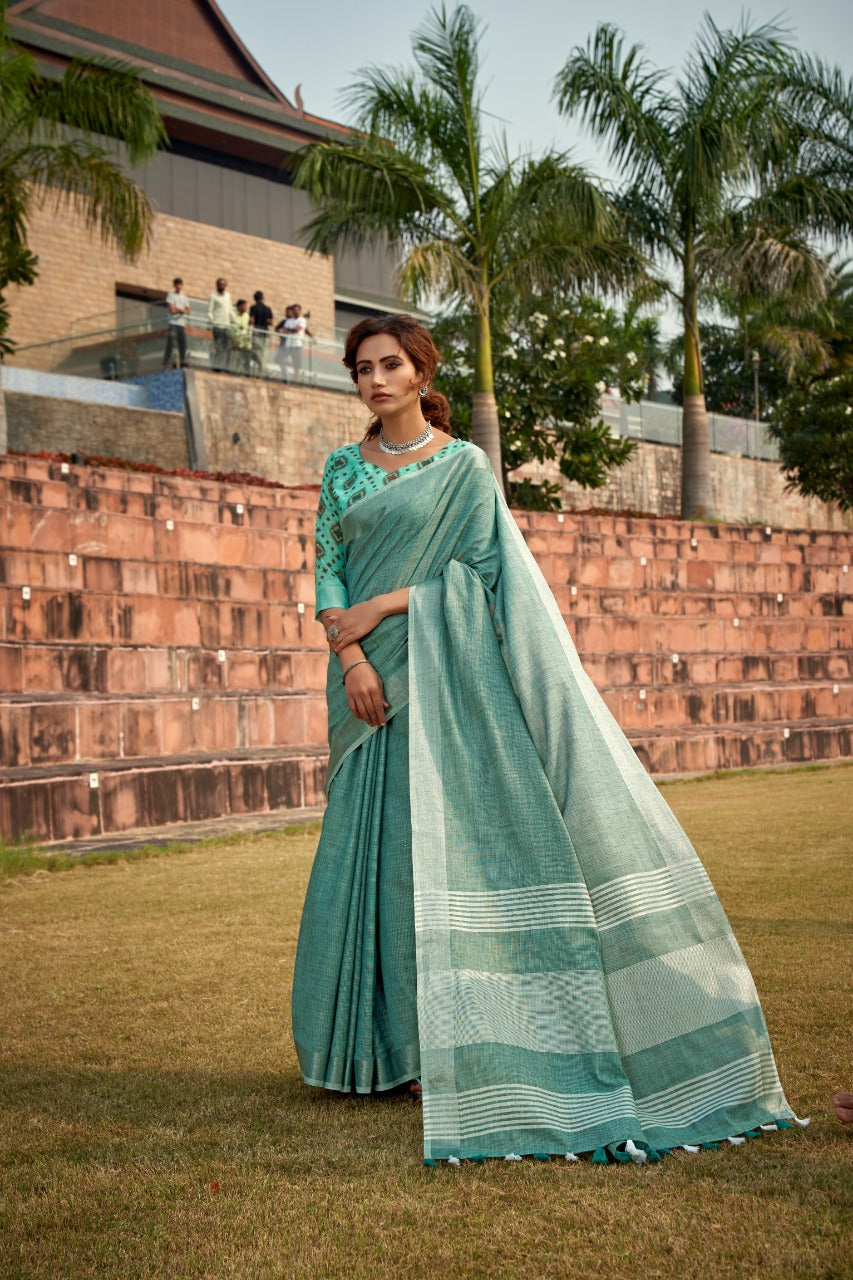 Abhipuri Linen Silk Saree