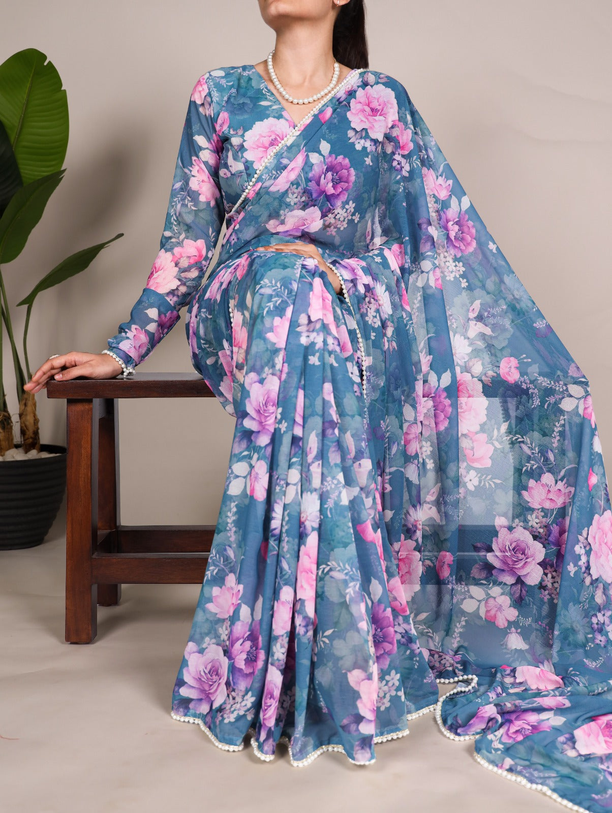 Weightless Marbal Printed Saree