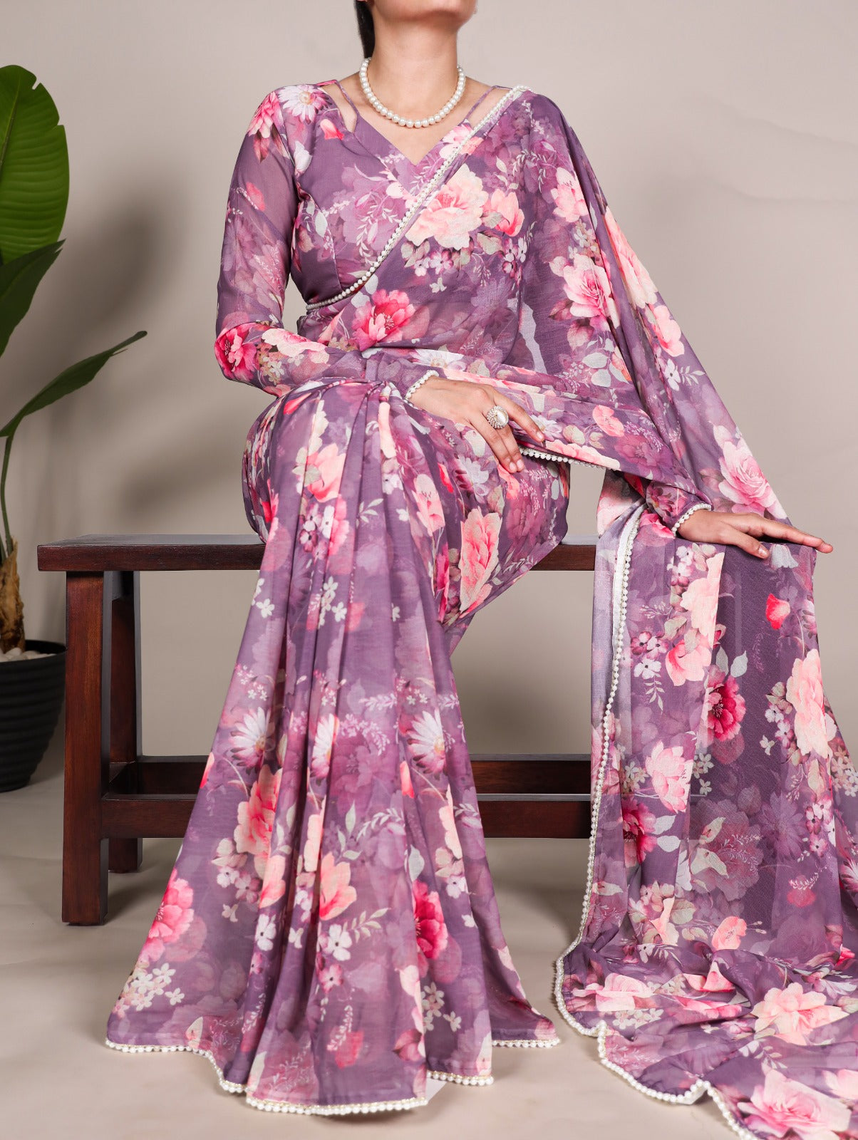 Weightless Marbal Printed Saree