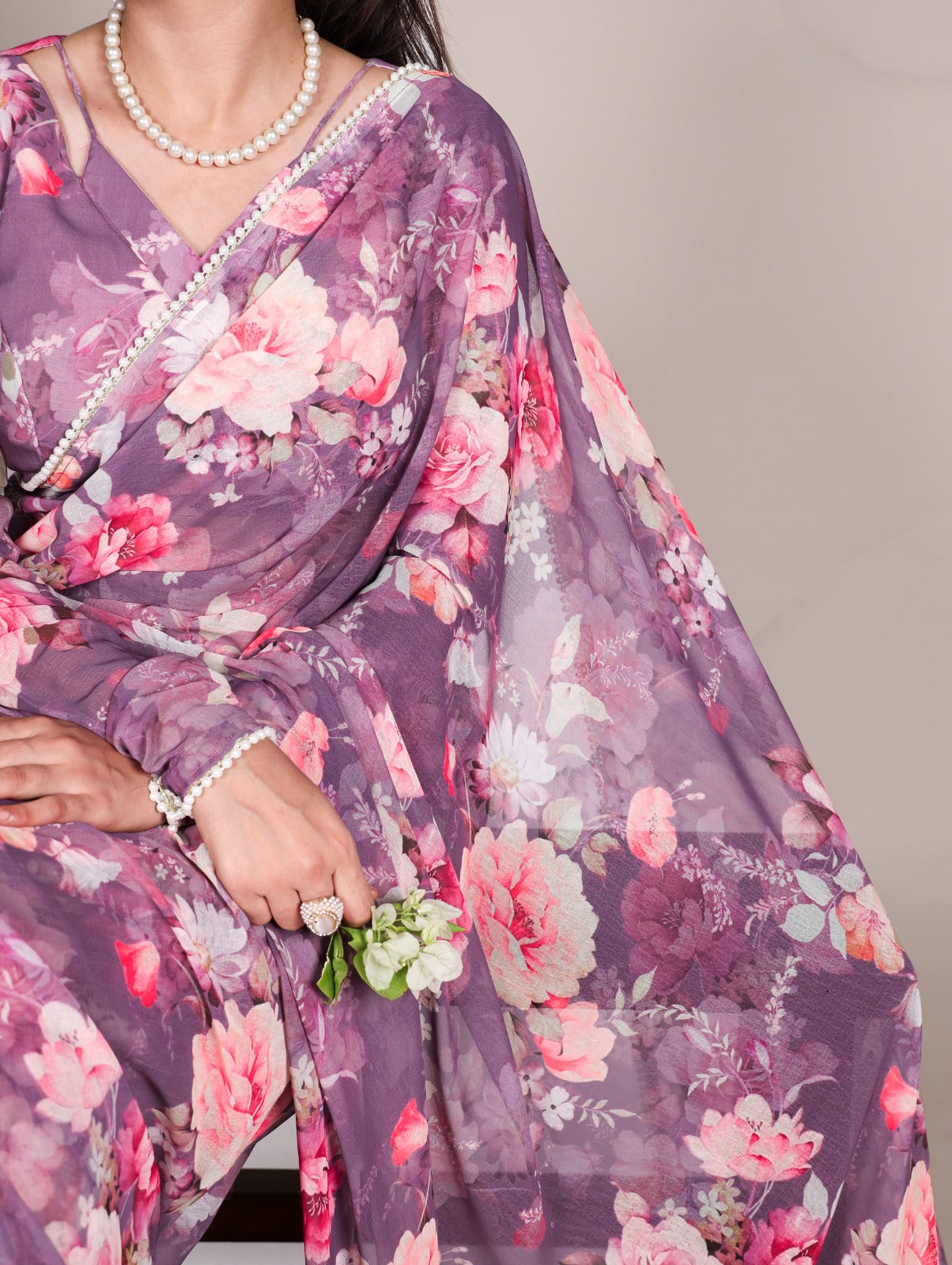 Weightless Marbal Printed Saree
