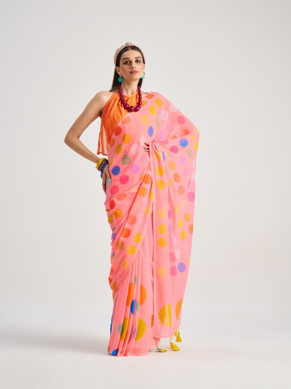 Archie Georgette with Fancy Latkans & Digital Printed Saree