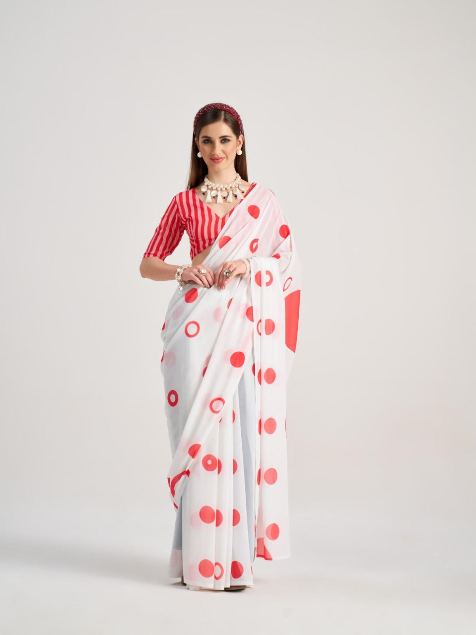 Archie Georgette with Fancy Latkans & Digital Printed Saree
