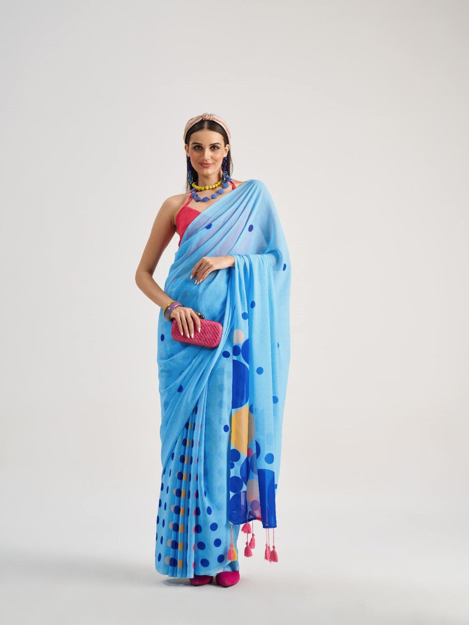 Archie Georgette with Fancy Latkans & Digital Printed Saree