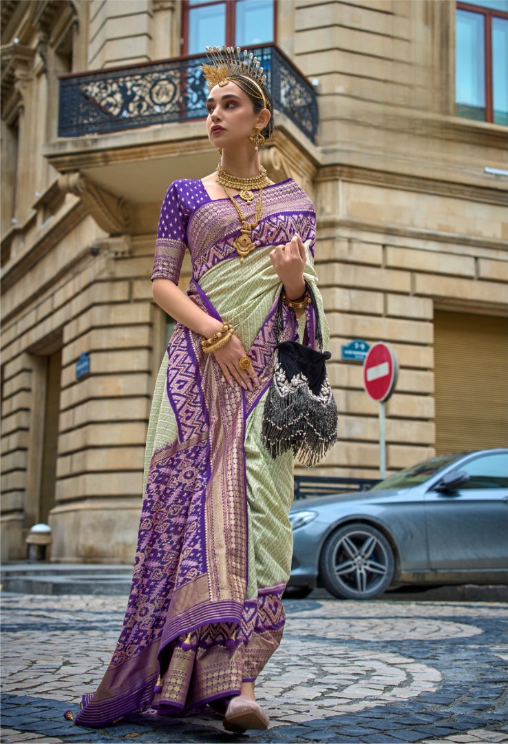 Rama P.v Silk With H.b. Luxury Print With Glory Finish And Stud Work