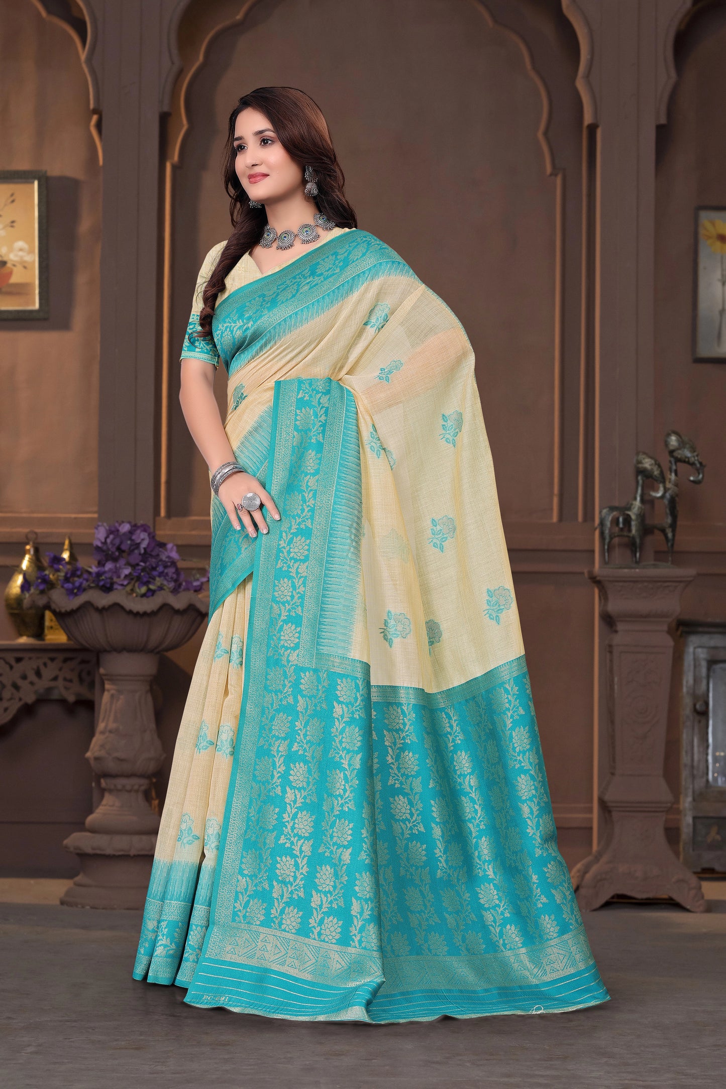 Jacquart Cotton Saree