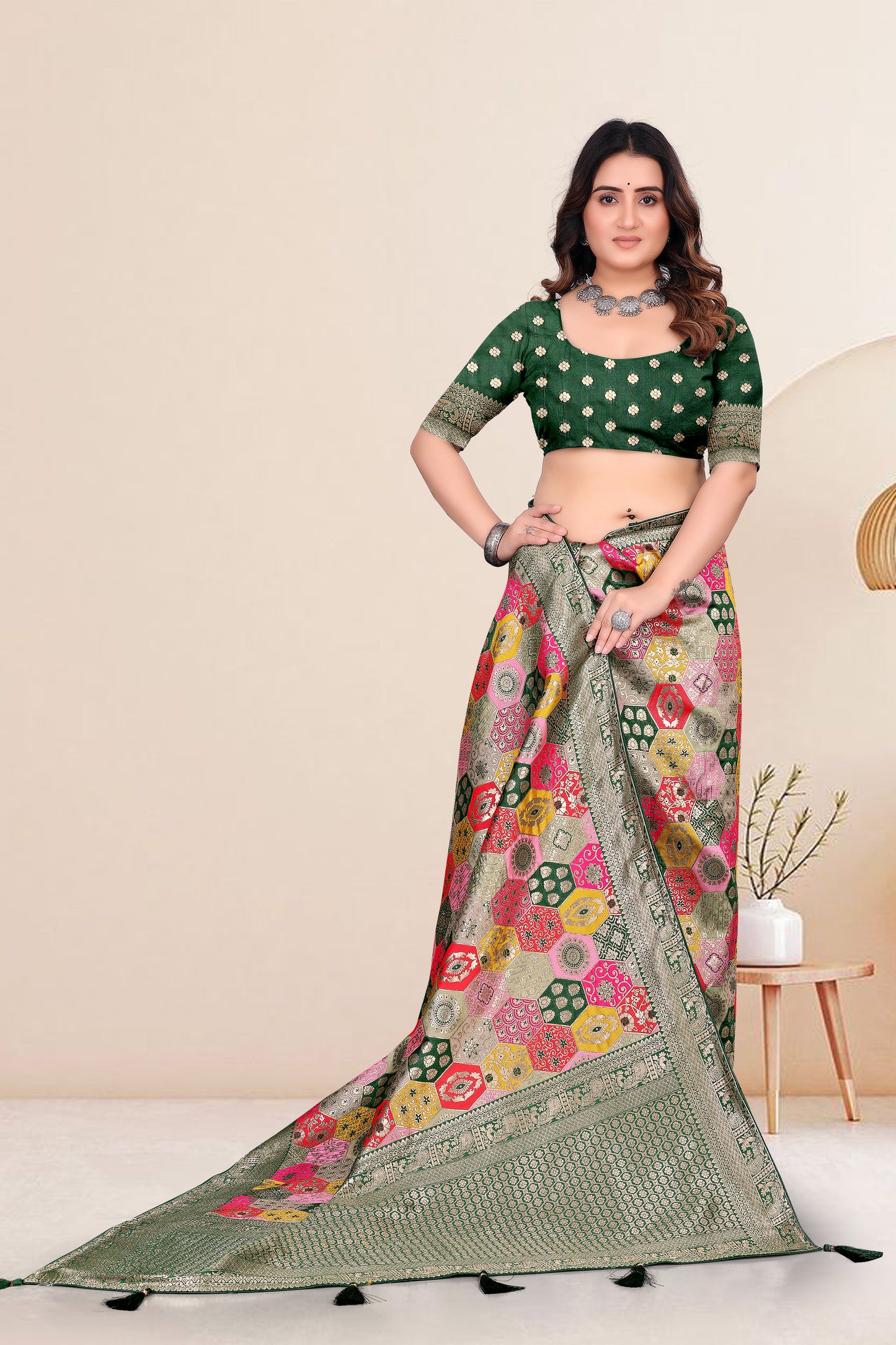 Embroidery Work Cotton Saree
