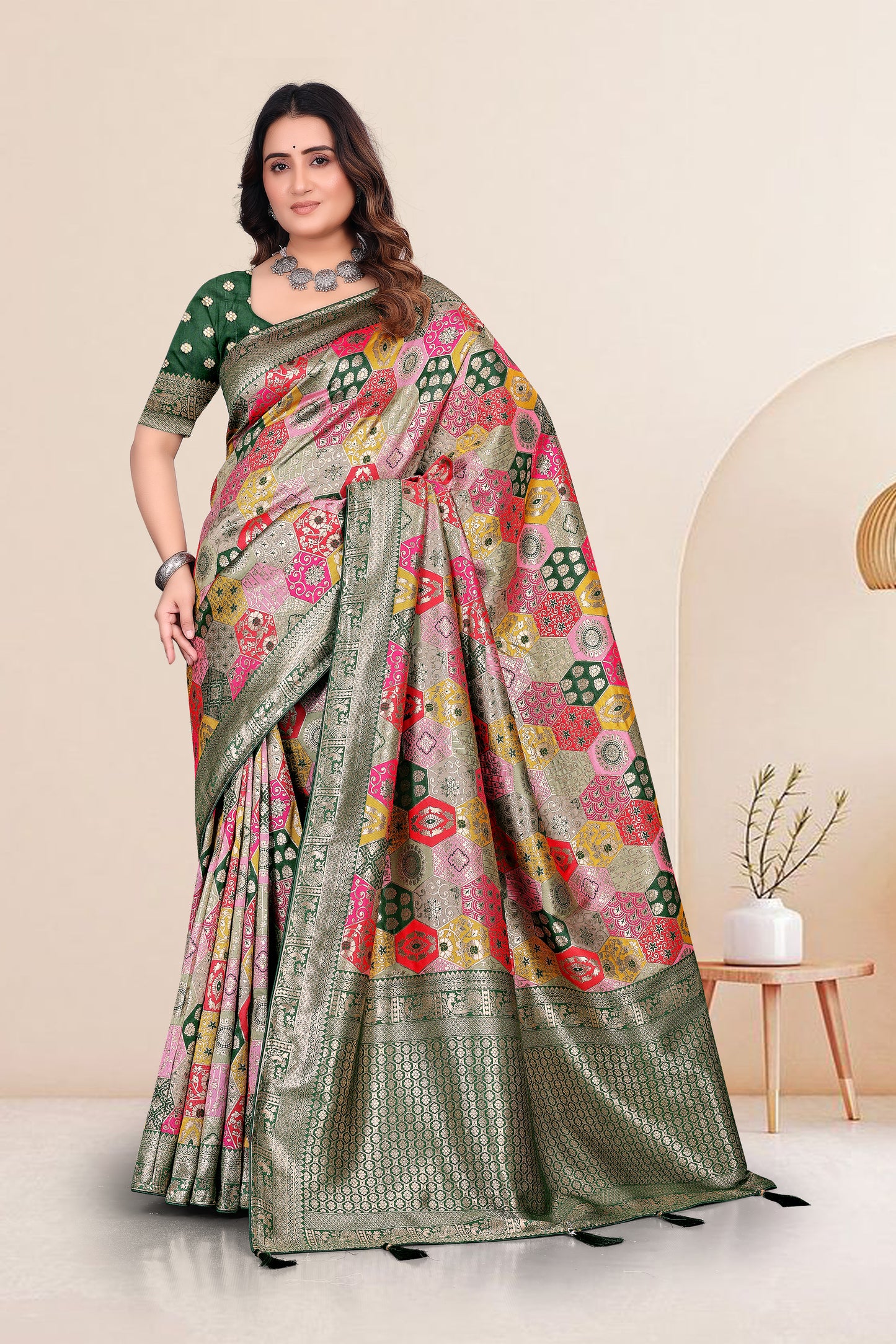Embroidery Work Cotton Saree