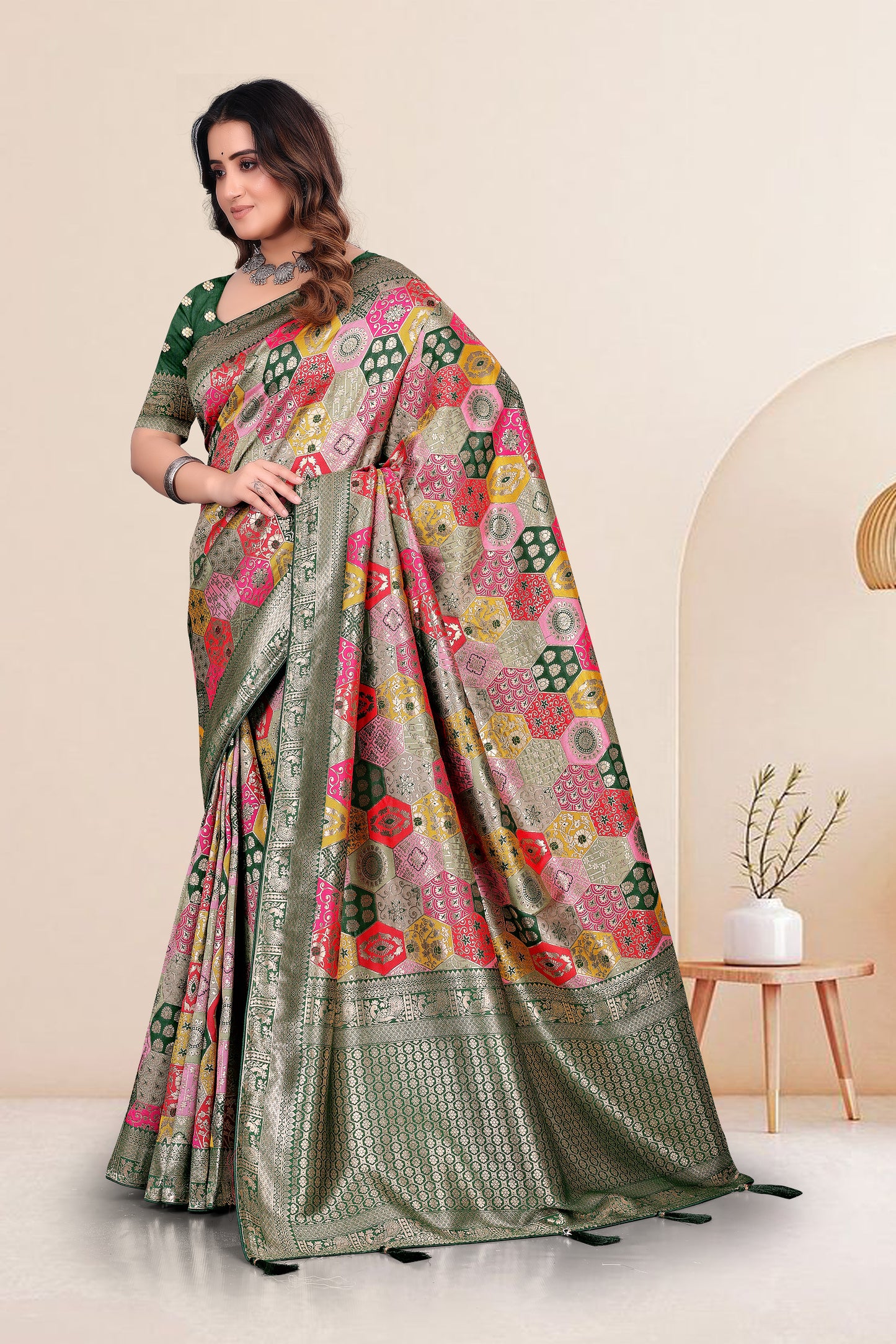 Embroidery Work Cotton Saree