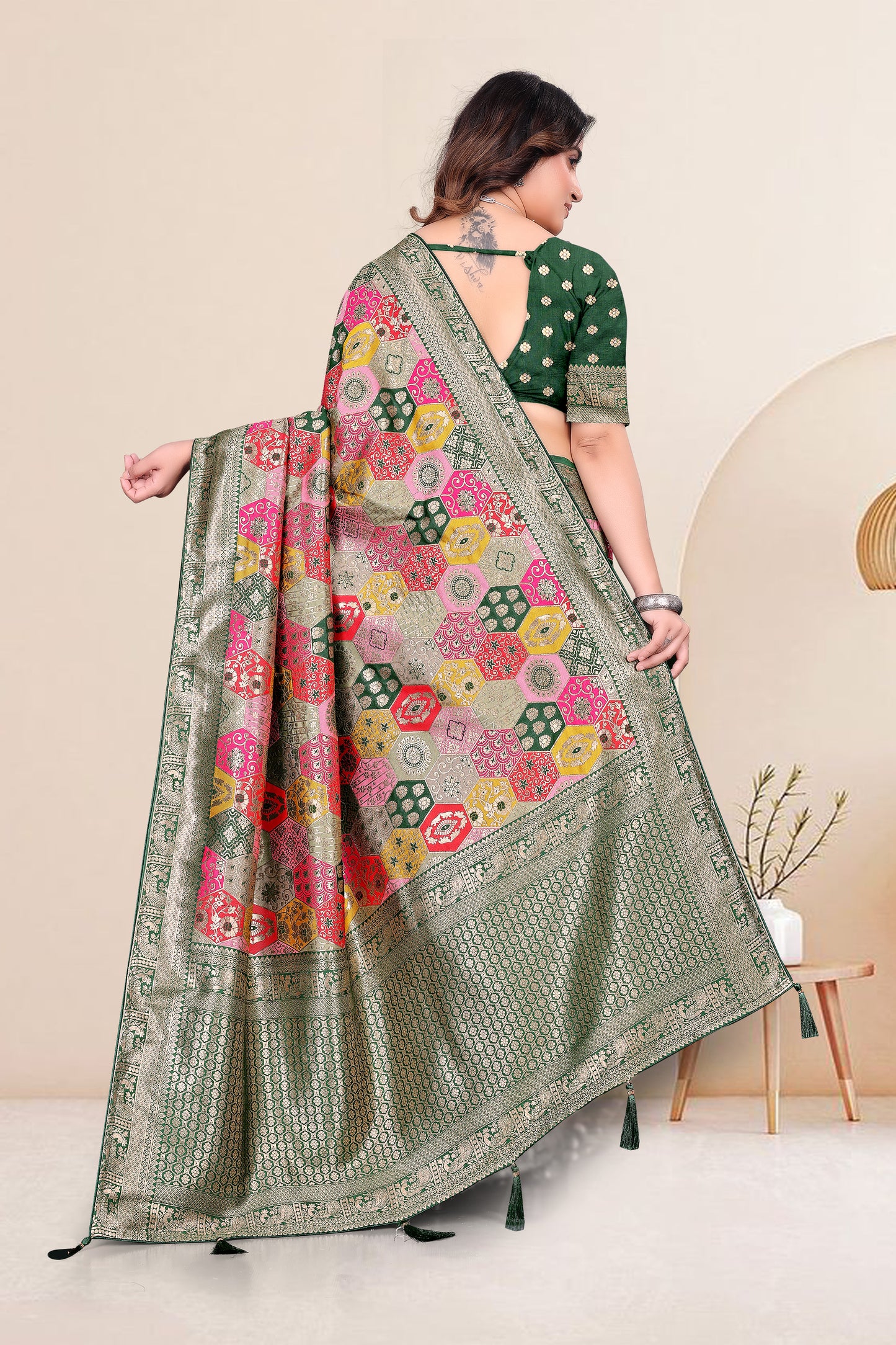 Embroidery Work Cotton Saree