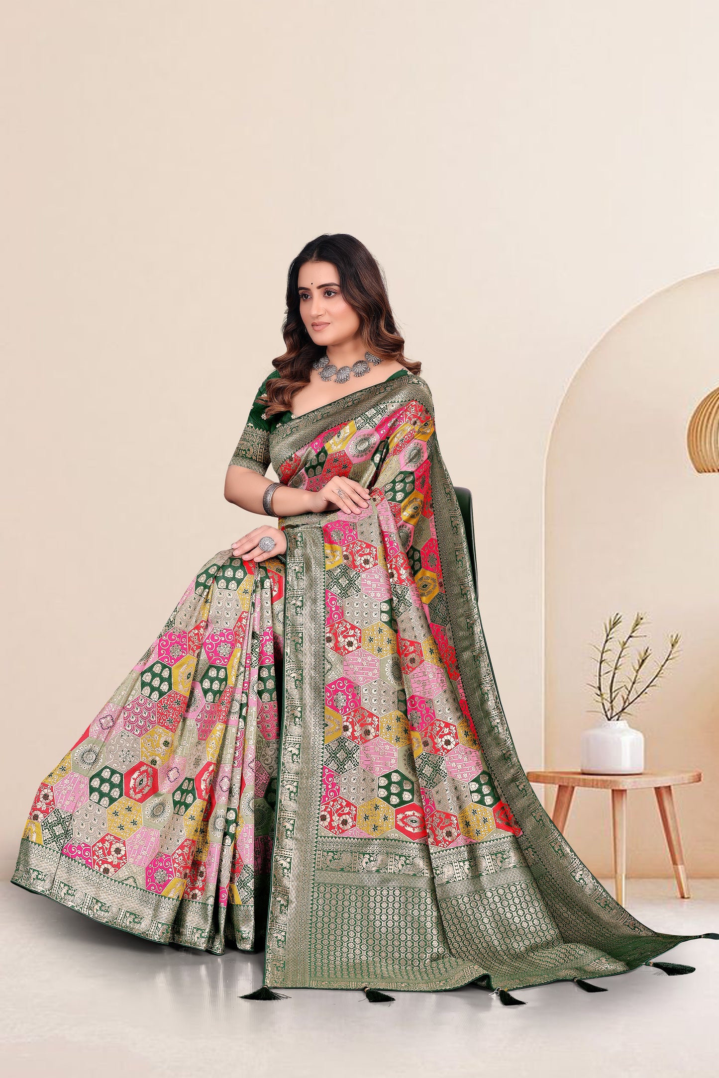 Embroidery Work Cotton Saree