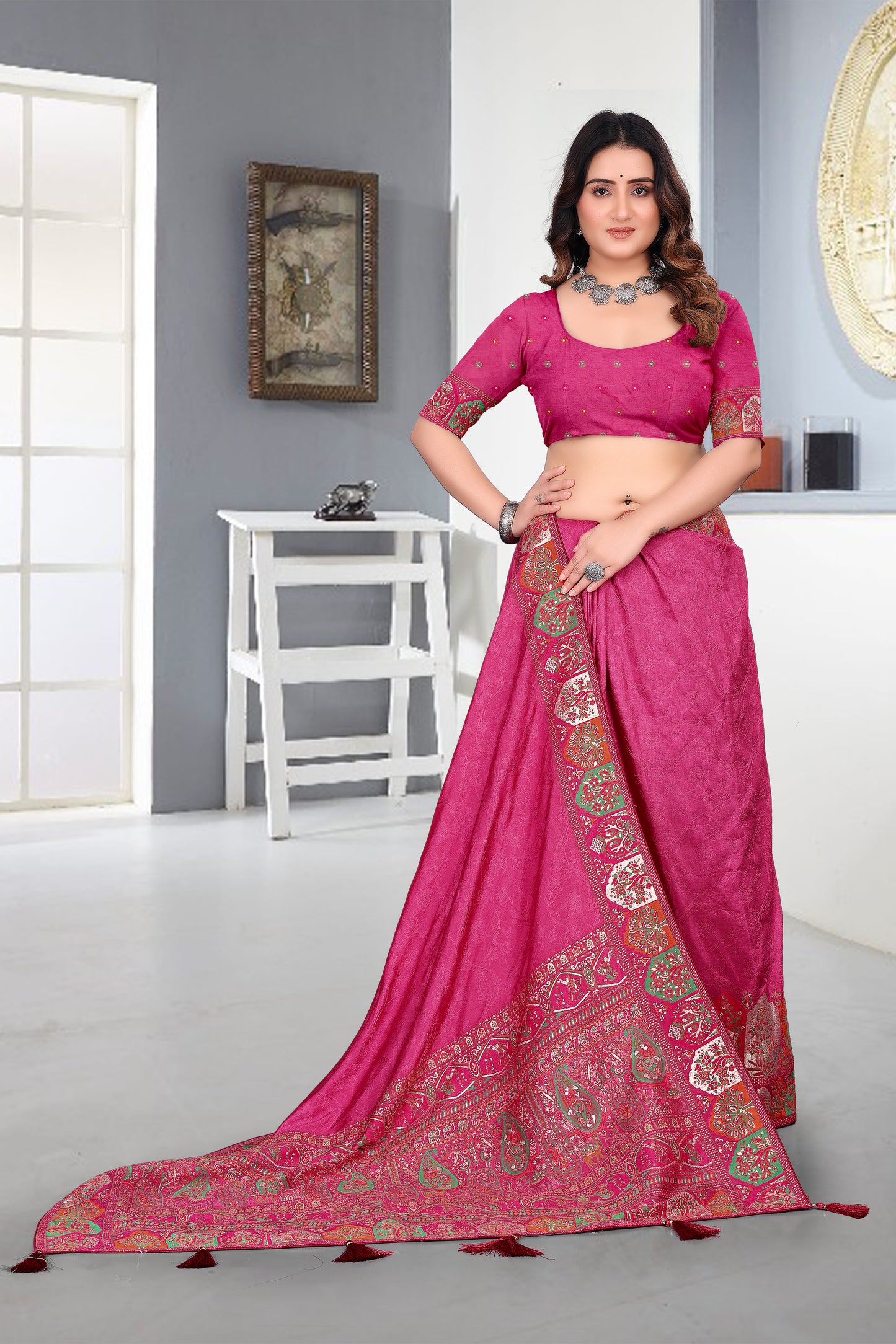 Embroidery Work Cotton Saree
