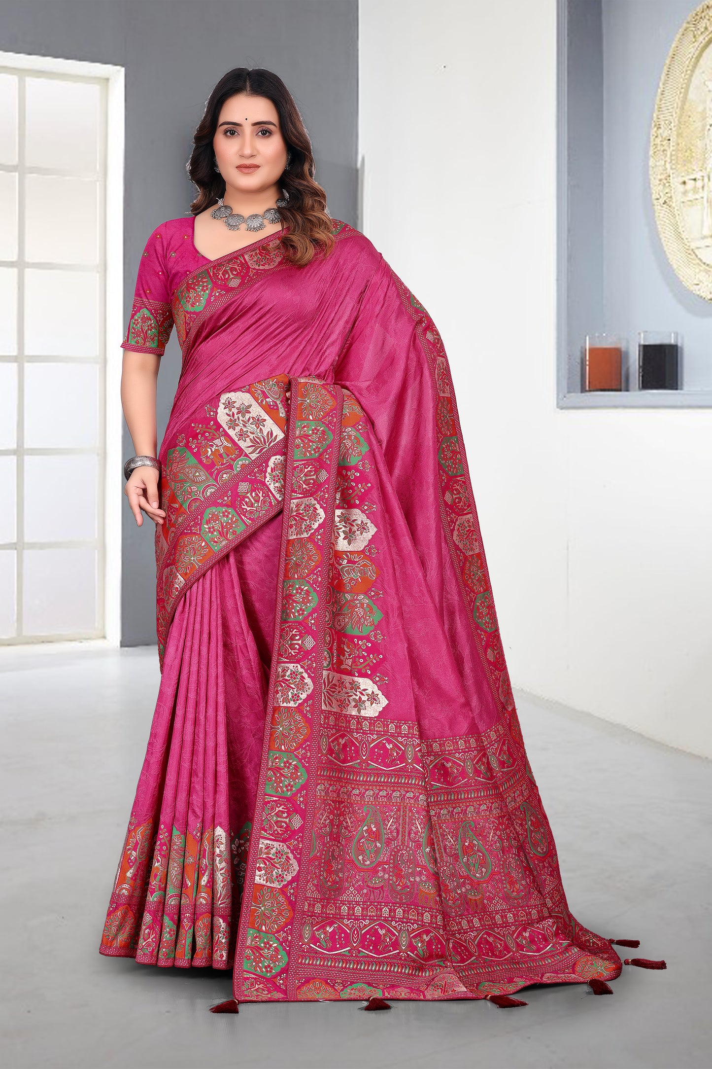 Embroidery Work Cotton Saree