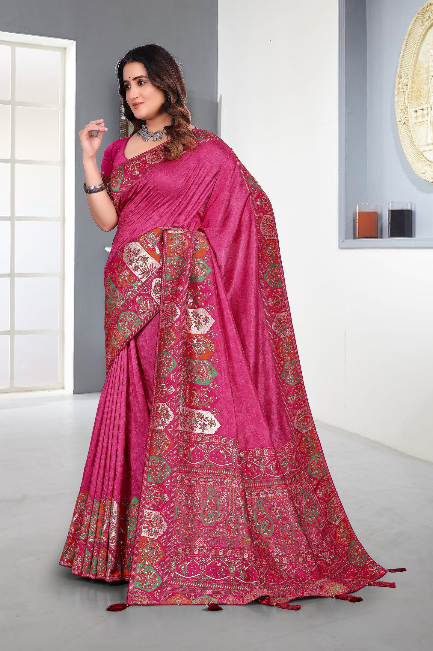 Embroidery Work Cotton Saree