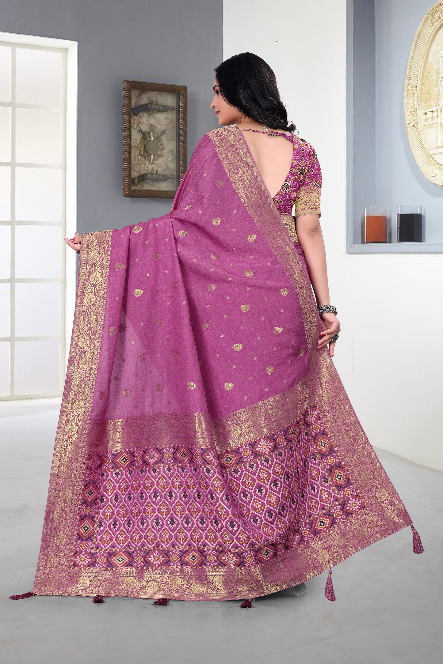 Nylon Saree Patola Style
