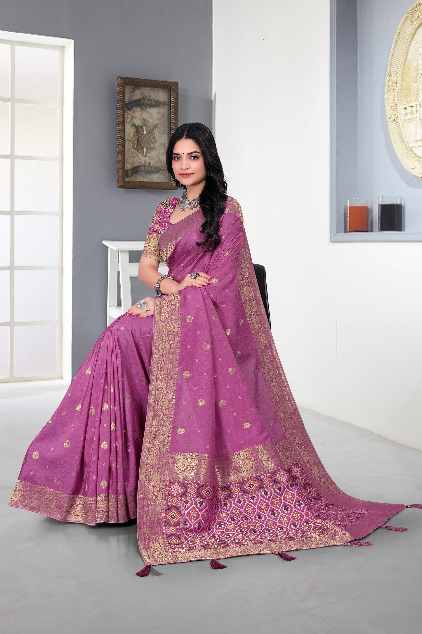 Nylon Saree Patola Style