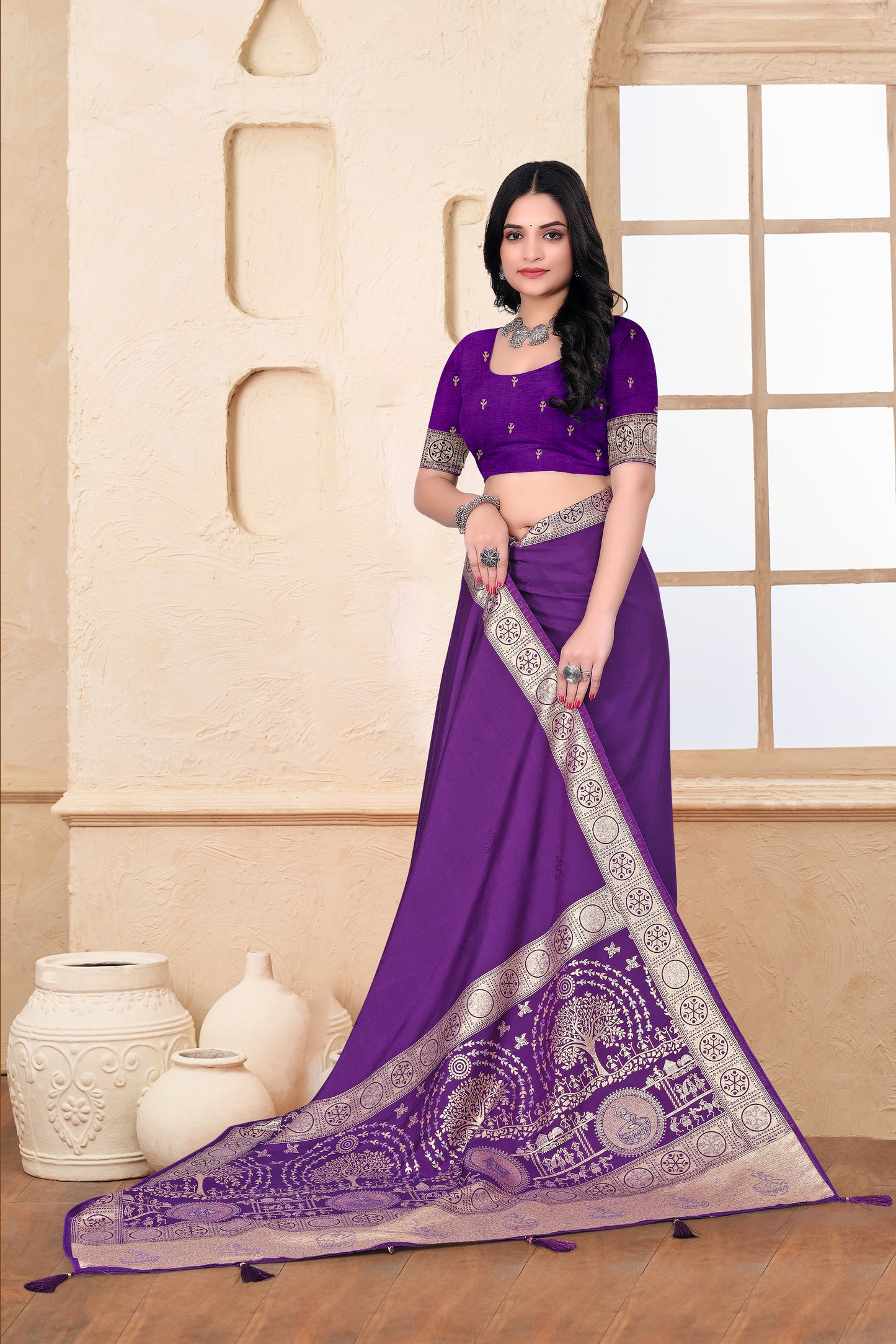 Maslin Silk Designer Saree