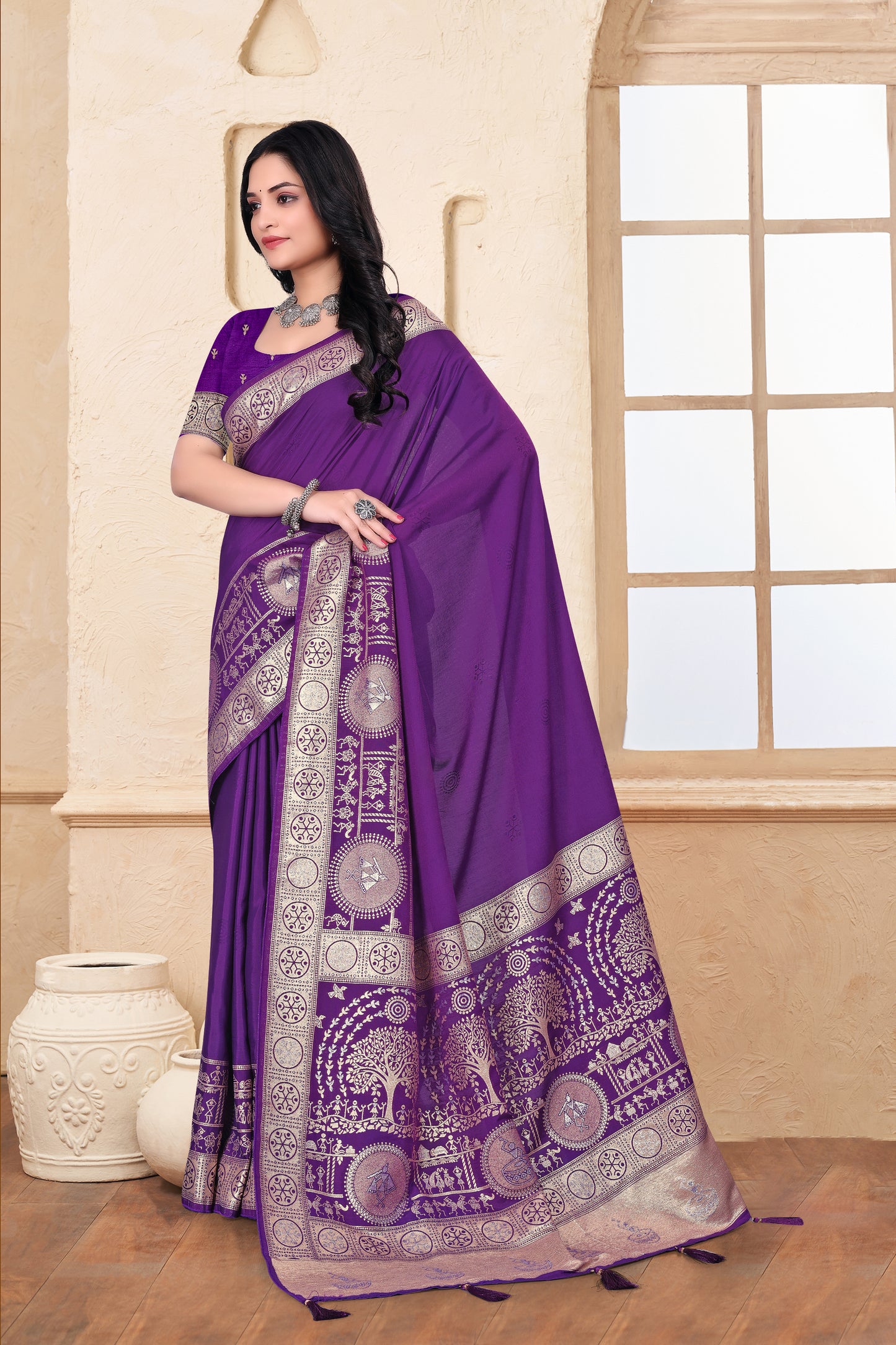 Maslin Silk Designer Saree