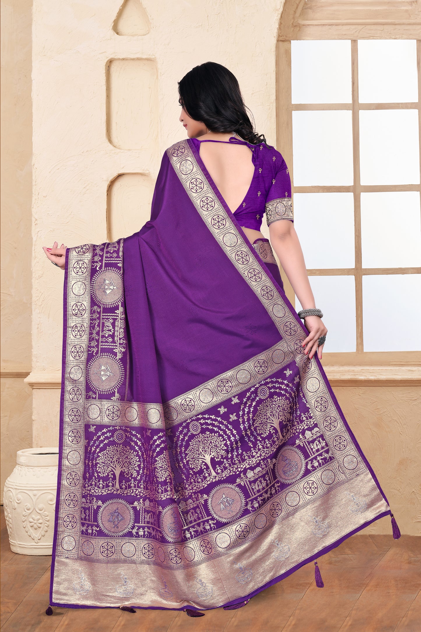 Maslin Silk Designer Saree