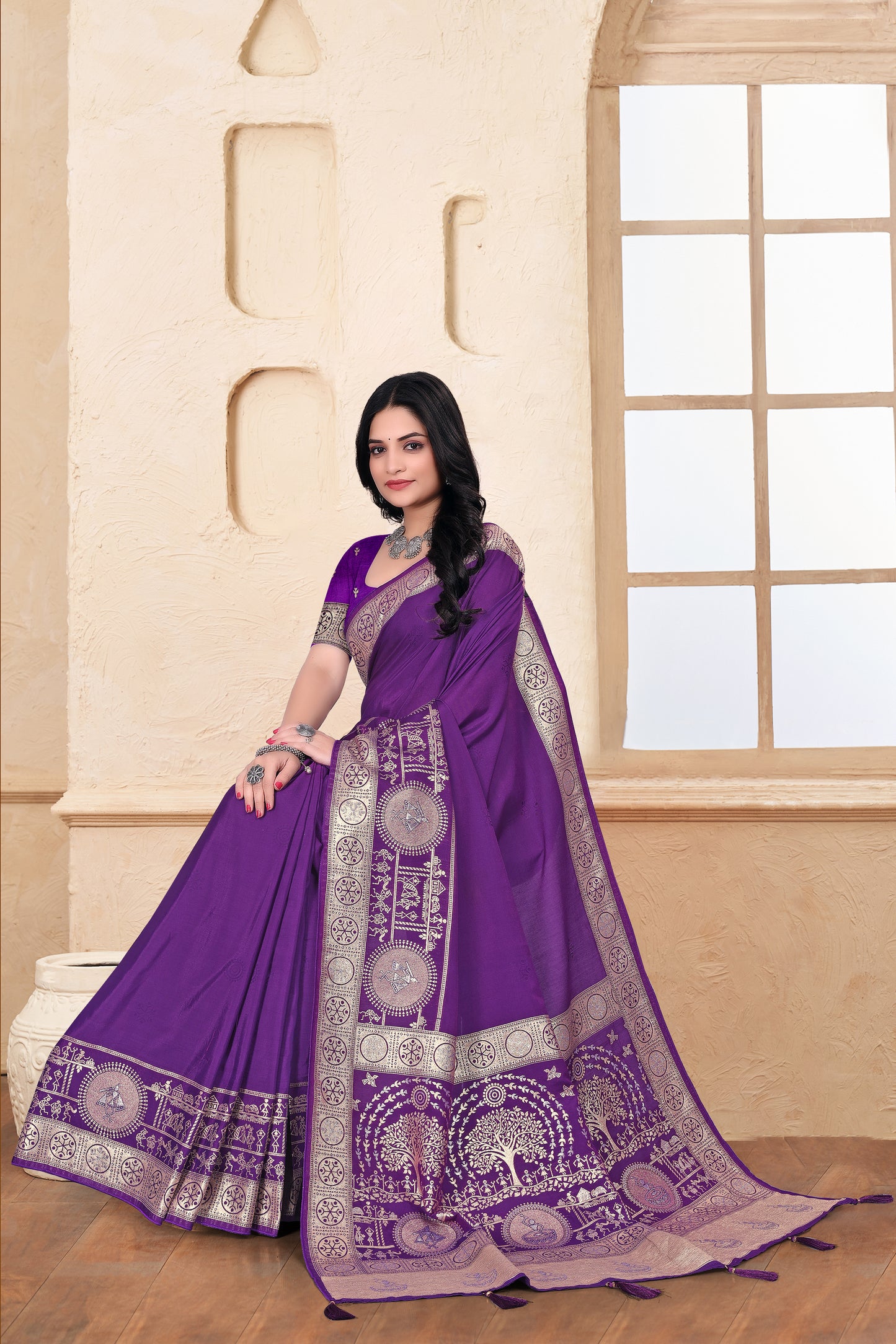 Maslin Silk Designer Saree