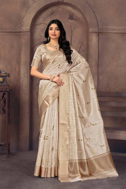 Assam Silk Saree Sequence With Embroidery