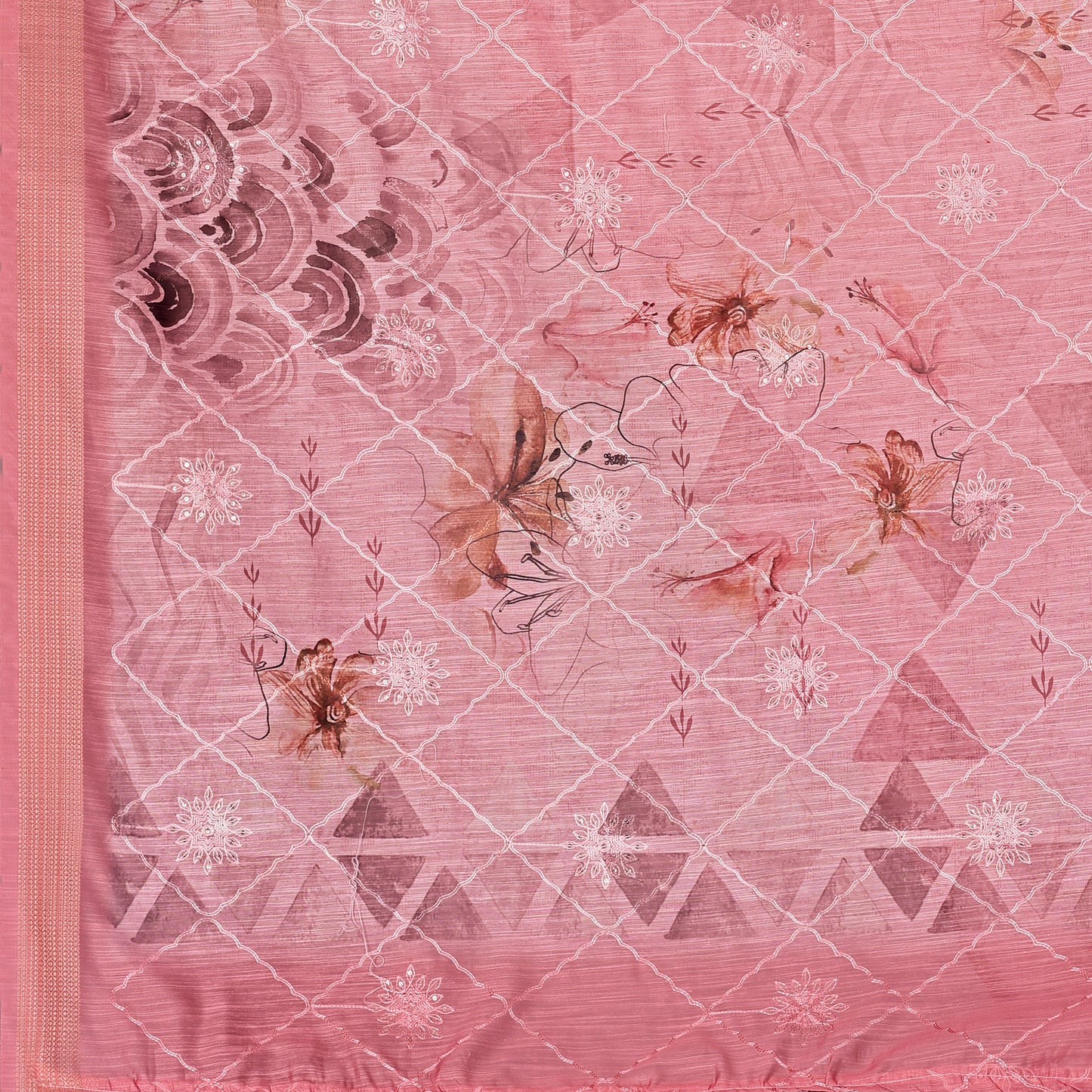 Cotton With Embroidery Work Saree