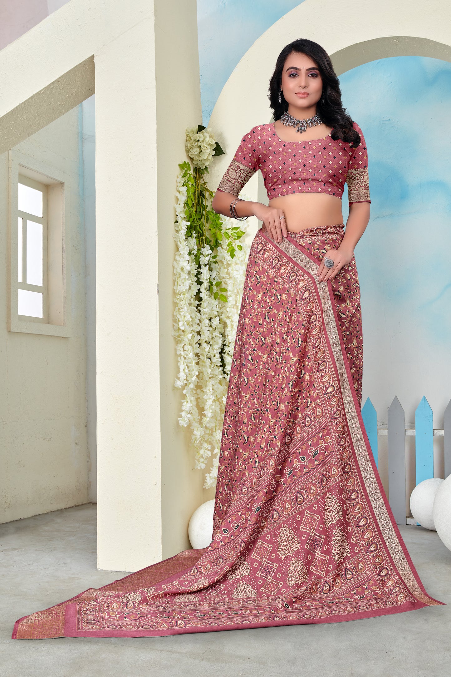 Viscos Sana Silk Printed Saree