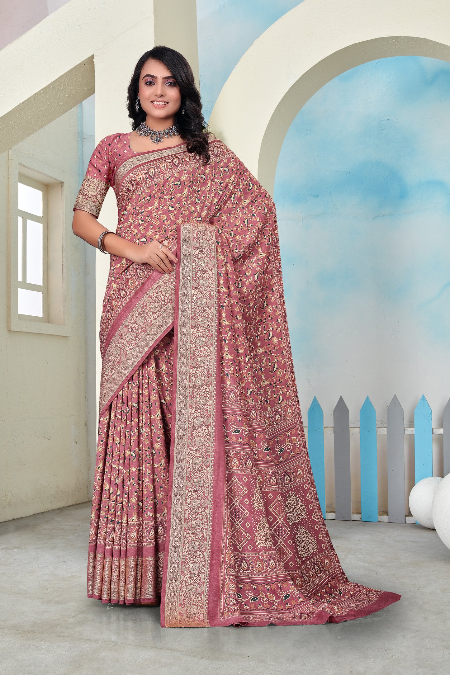 Viscos Sana Silk Printed Saree