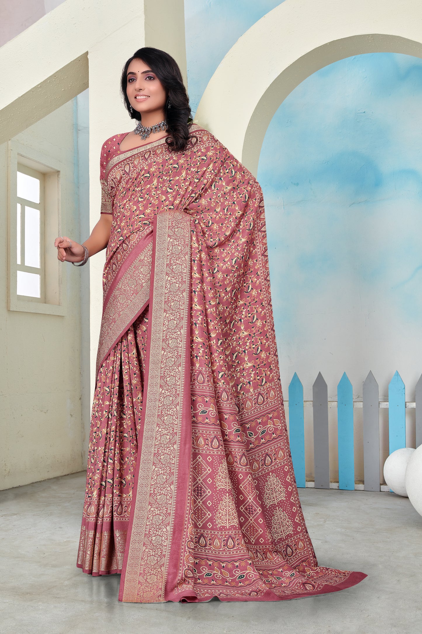 Viscos Sana Silk Printed Saree