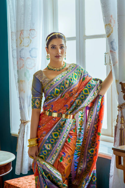 Banarasi Soft Silk Paithani Patola Saree
