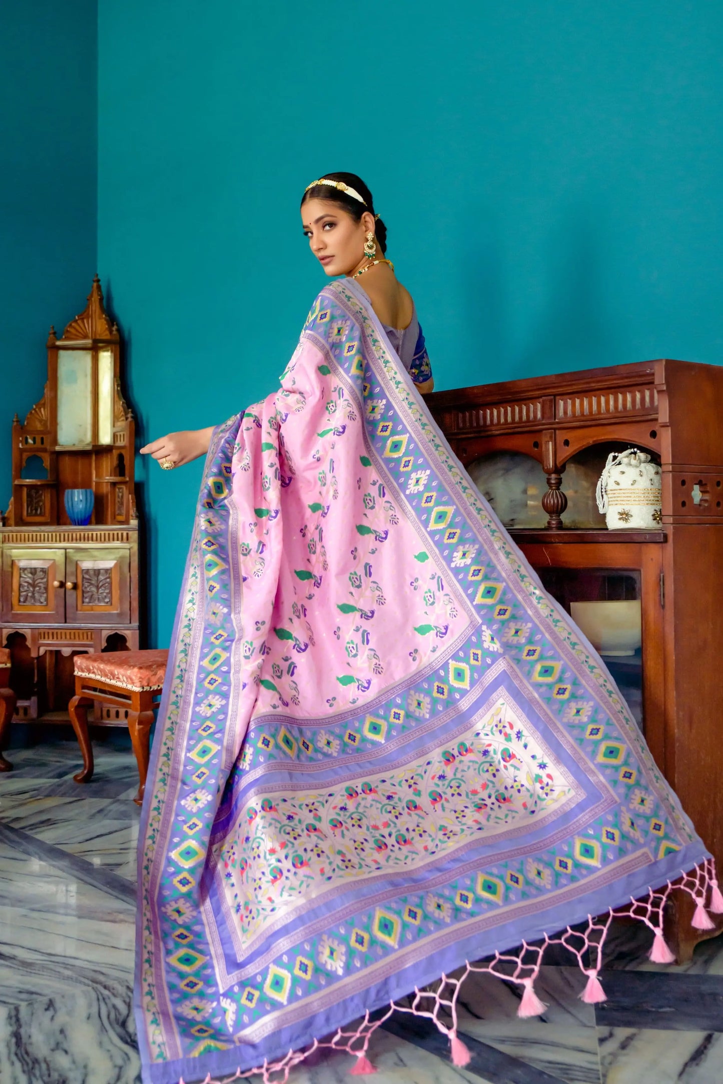 Banarasi Soft Silk Paithani Patola Saree