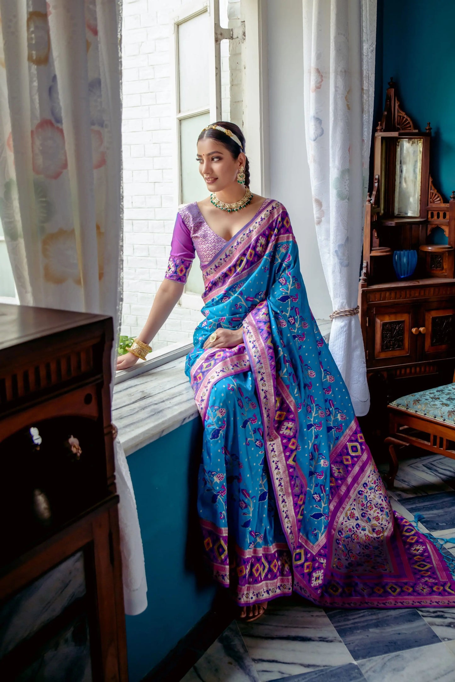 Banarasi Soft Silk Paithani Patola Saree