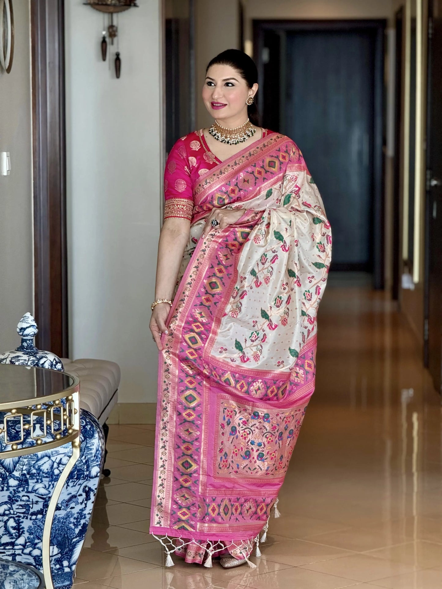 Banarasi Soft Silk Paithani Patola Saree