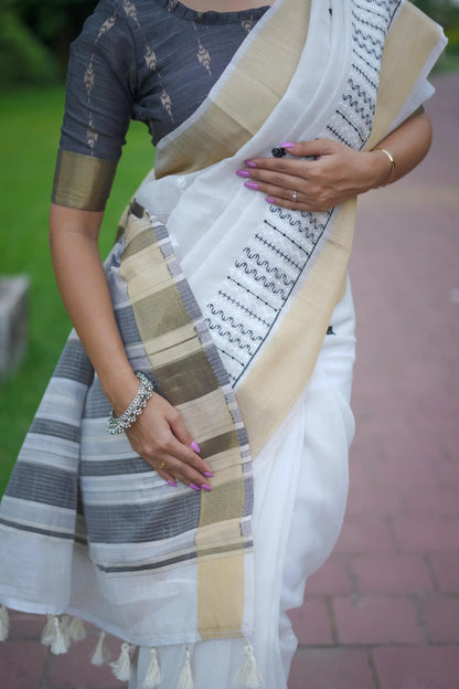 Soft Lilen Cotton Saree